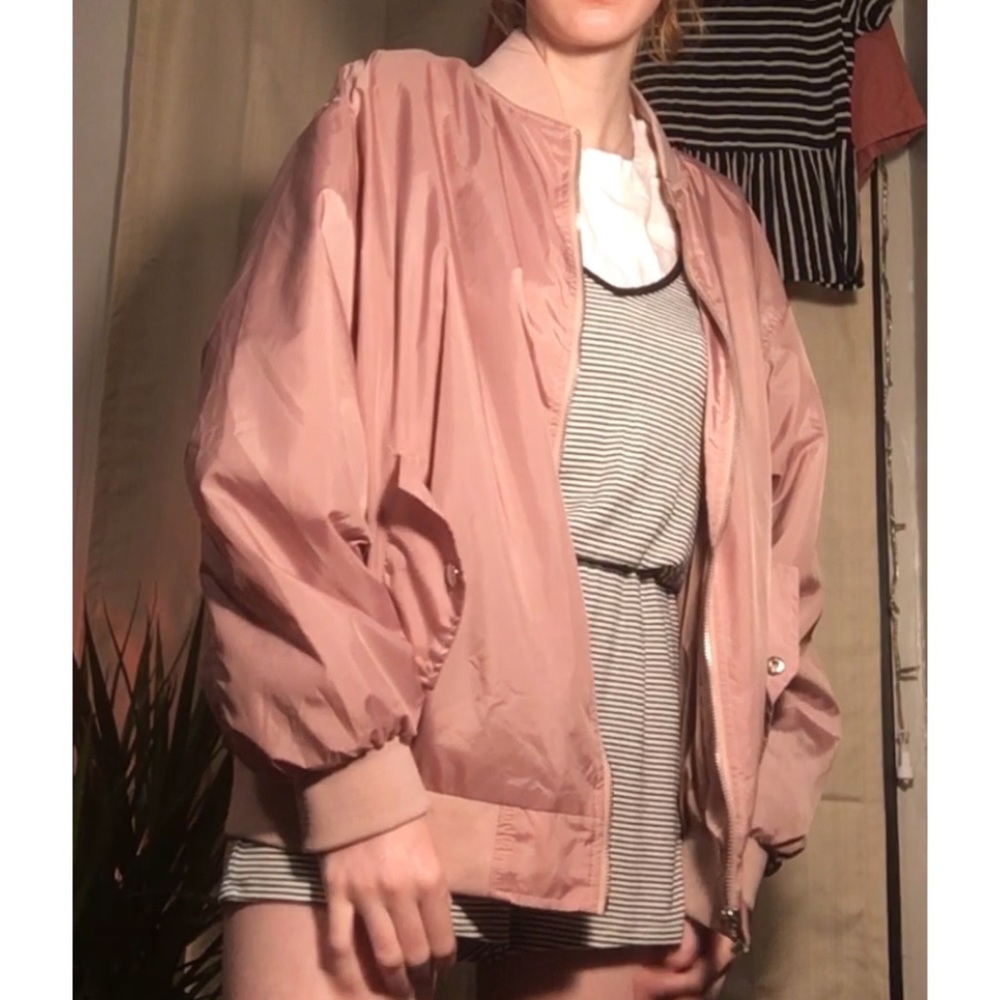 Urban Outfitters blush pink bomber jacket